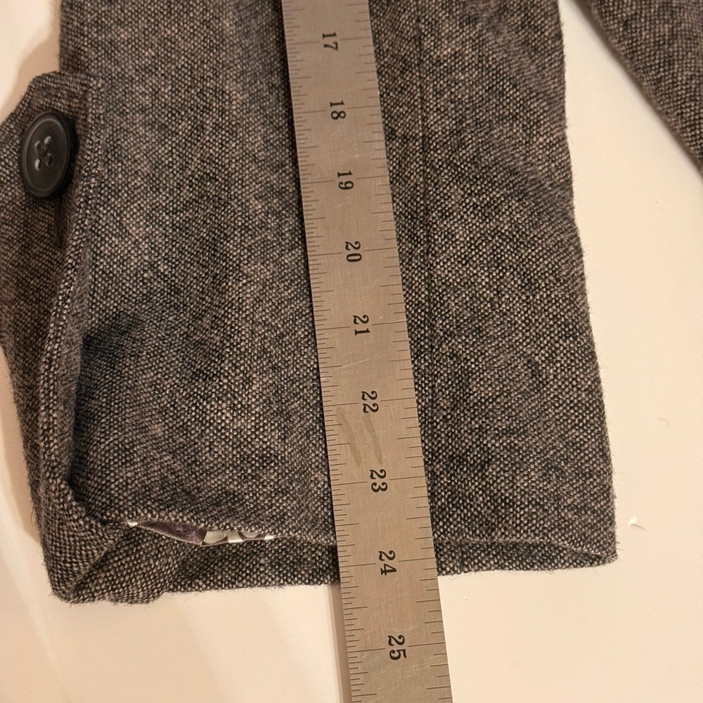 Cabi Shakespeare Tweed Overcoat Grayish/Brown Size 12 Wool Blend Knee Length - Picture 14 of 16